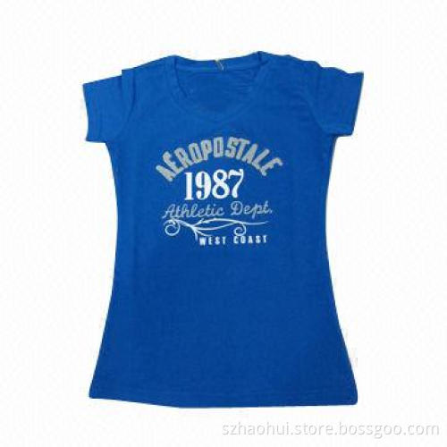 Women's V-neck Cotton T-shirt, XS-3XL Size